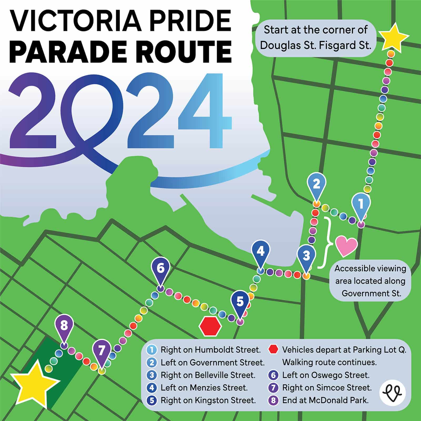 2024 Victoria Pride Parade Map